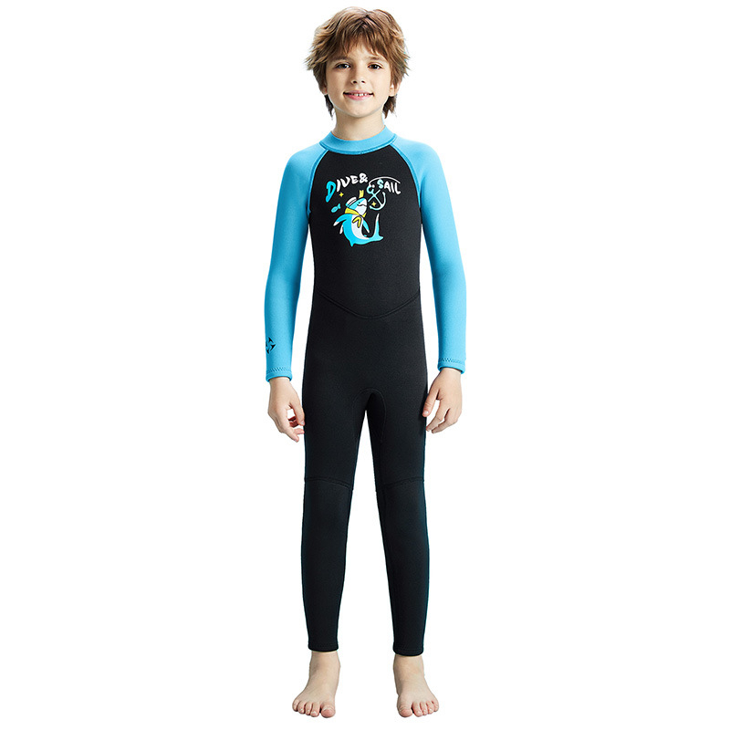 Dječji jednodijelni neoprenski kostim za ronjenje od 2.5 mm — topao za ronjenje i snorkeling, 90% neopren + 10% najlon