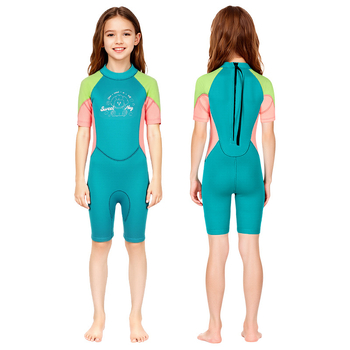 Dječji wetsuit 2.5 mm, jednoplošni s kratkim rukavom, održava toplinu, za ronjenje i šnorkanje