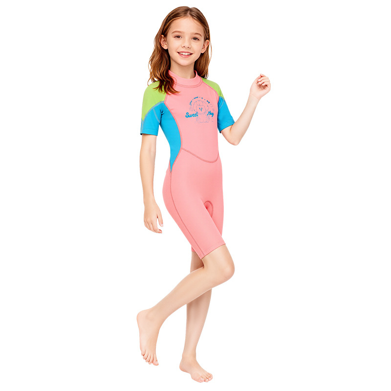 Dječji wetsuit 2.5 mm, jednoplošni s kratkim rukavom, održava toplinu, za ronjenje i šnorkanje