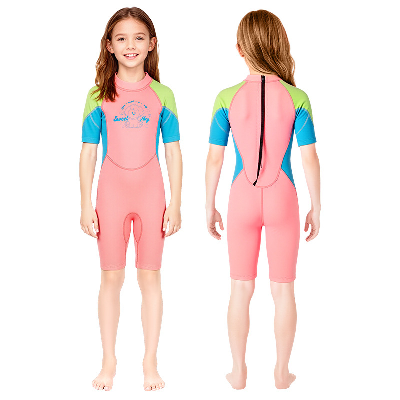 Dječji wetsuit 2.5 mm, jednoplošni s kratkim rukavom, održava toplinu, za ronjenje i šnorkanje