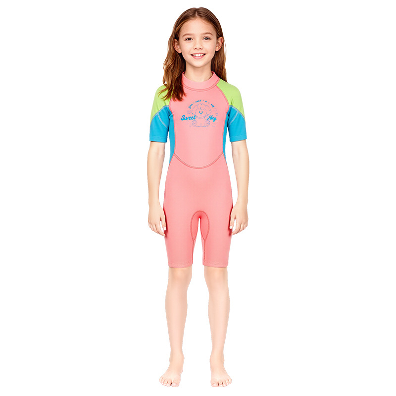 Dječji wetsuit 2.5 mm, jednoplošni s kratkim rukavom, održava toplinu, za ronjenje i šnorkanje