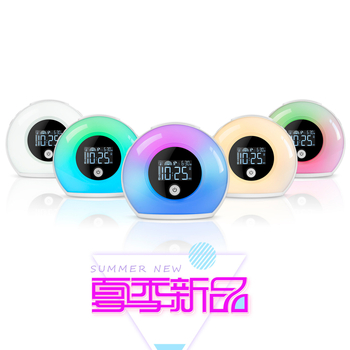 Ceas deșteptător cu lumină nocturnă Bluetooth, afișaj LCD, indicator de 24 de ore, ceas de birou alimentat cu baterii