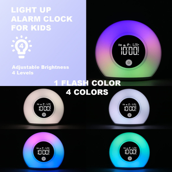 Ceas deșteptător cu lumină nocturnă Bluetooth, afișaj LCD, indicator de 24 de ore, ceas de birou alimentat cu baterii