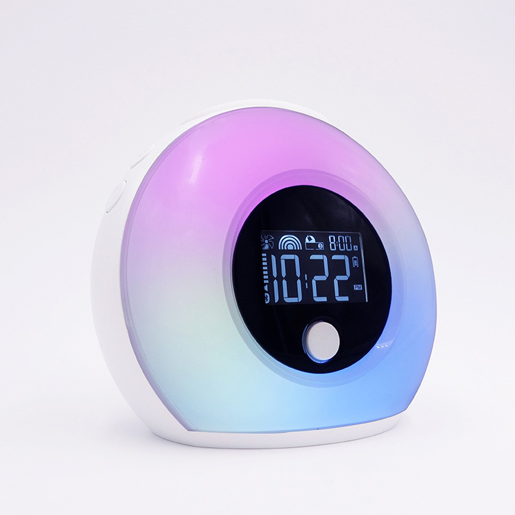 Ceas deșteptător cu lumină nocturnă Bluetooth, afișaj LCD, indicator de 24 de ore, ceas de birou alimentat cu baterii