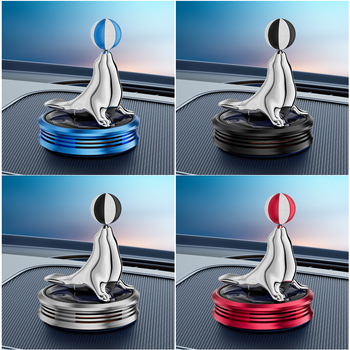 Ornament auto aromatizant alimentat cu energie solară, în formă de focă, capacitate 5–10 ml, din plastic, difuzie 1–15 zile