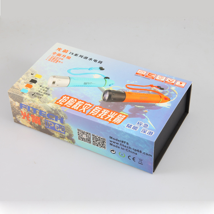 Light Arrow FITECHF8 Búvár Világítás — Alumínium ötvözet + PC kivitel, Vízálló USB búvárfény, Hosszú akkumulátor-üzemidő