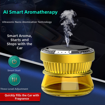 GEMACAR Διαχυτής Αρώματος Αυτοκινήτου με Ηλιακή Τροφοδοσία, Αυτόματο Ψέκασμα, Υγραντήρας, Συμβατός με Αιθέριο Έλαιο και Προσαρμοσμένα Αρώματα