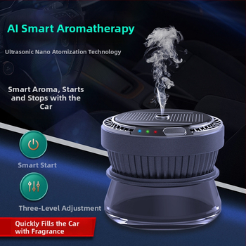 GEMACAR Διαχυτής Αρώματος Αυτοκινήτου με Ηλιακή Τροφοδοσία, Αυτόματο Ψέκασμα, Υγραντήρας, Συμβατός με Αιθέριο Έλαιο και Προσαρμοσμένα Αρώματα