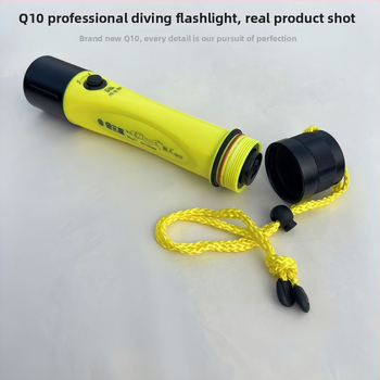 Potápačská LED baterka s dlhým lúčom, telo z hliníkovej zliatiny a tvrdého plastu, IPX8 vodotesnosť, plávajúca verzia Q10