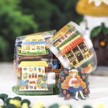 PET kivágott szalag dekorációhoz — aranyos kamerás lány motívum, kollázs a medencénél, napló matricái (Márka: Good day; Stílus: Modern egyszerűség; IP jogosultság: Nem)