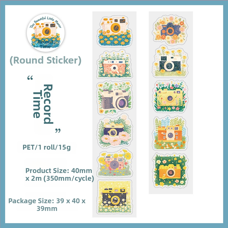 PET vyrezávaná páska na dekorácie — sladký motív dievča s fotoaparátom, koláž pri bazéne, nálepky do denníka (Značka: Good day; Štýl: Moderná jednoduchosť; IP povolenie: Nie)