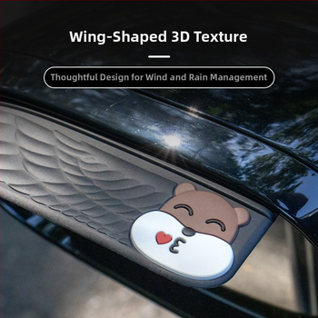 Ochrana proti dažďu pre spätné zrkadlo auta — PVC mäkká guma; model Y-05 Rain Visor; spracovanie na mieru; cartoon štýl