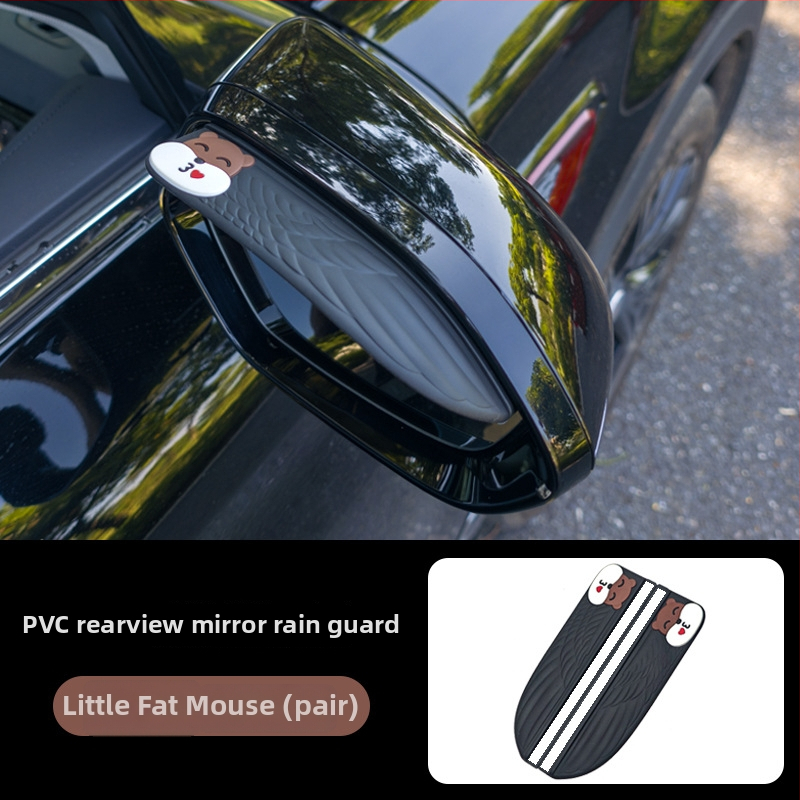 Ochrana proti dažďu pre spätné zrkadlo auta — PVC mäkká guma; model Y-05 Rain Visor; spracovanie na mieru; cartoon štýl