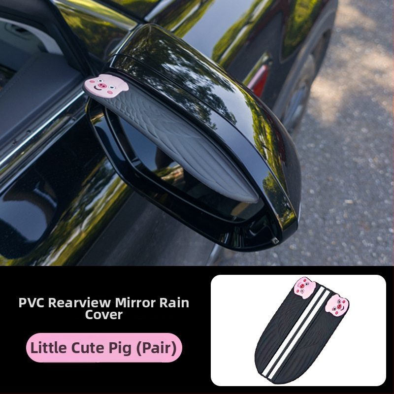 Ochrana proti dažďu pre spätné zrkadlo auta — PVC mäkká guma; model Y-05 Rain Visor; spracovanie na mieru; cartoon štýl