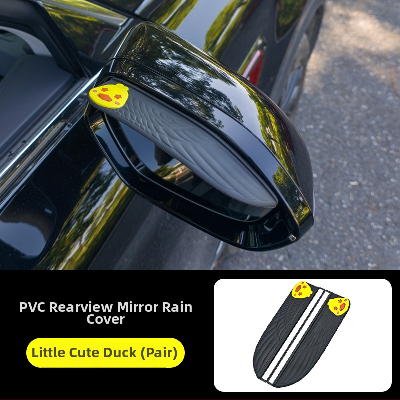 Ochrana proti dažďu pre spätné zrkadlo auta — PVC mäkká guma; model Y-05 Rain Visor; spracovanie na mieru; cartoon štýl