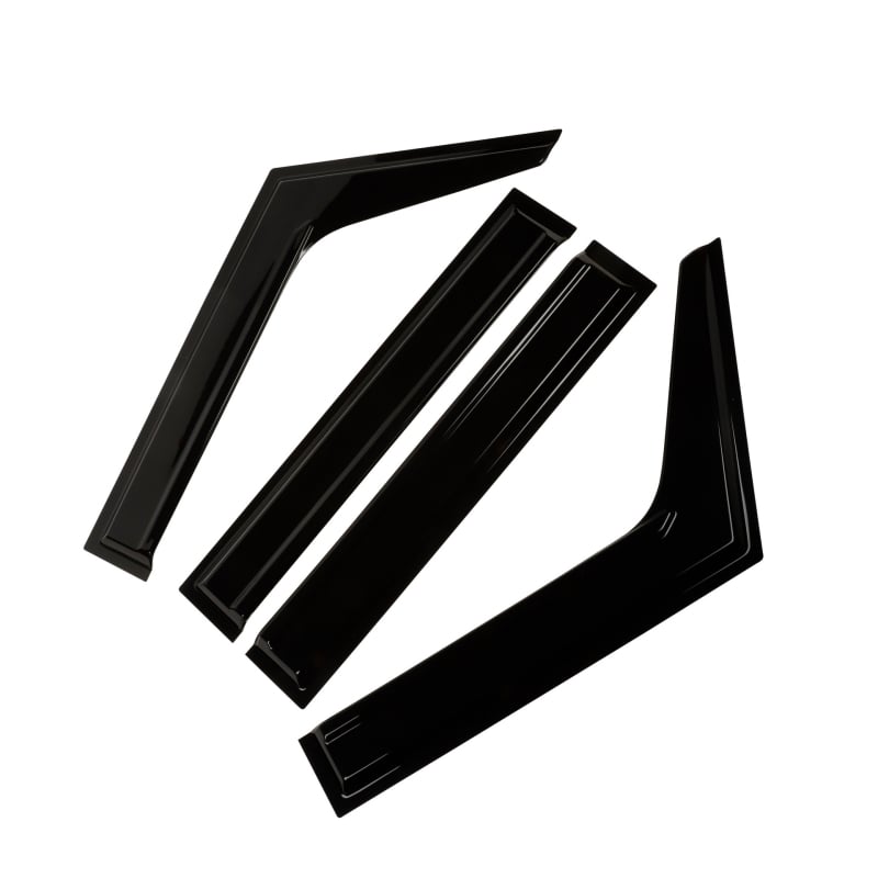 Protecție de ploaie pentru geamul Suzuki Jimny 2007-2023, pentru modele cu 3 și 5 uși; Material: acrilic/PS/PC; Montaj: autoadeziv sau în canal; Proces: injecție/blister