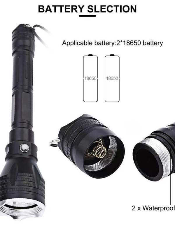 Merülő lámpa alumínium ötvözet házzal, mágneses kapcsolóval és újratölthető LED fénnyel