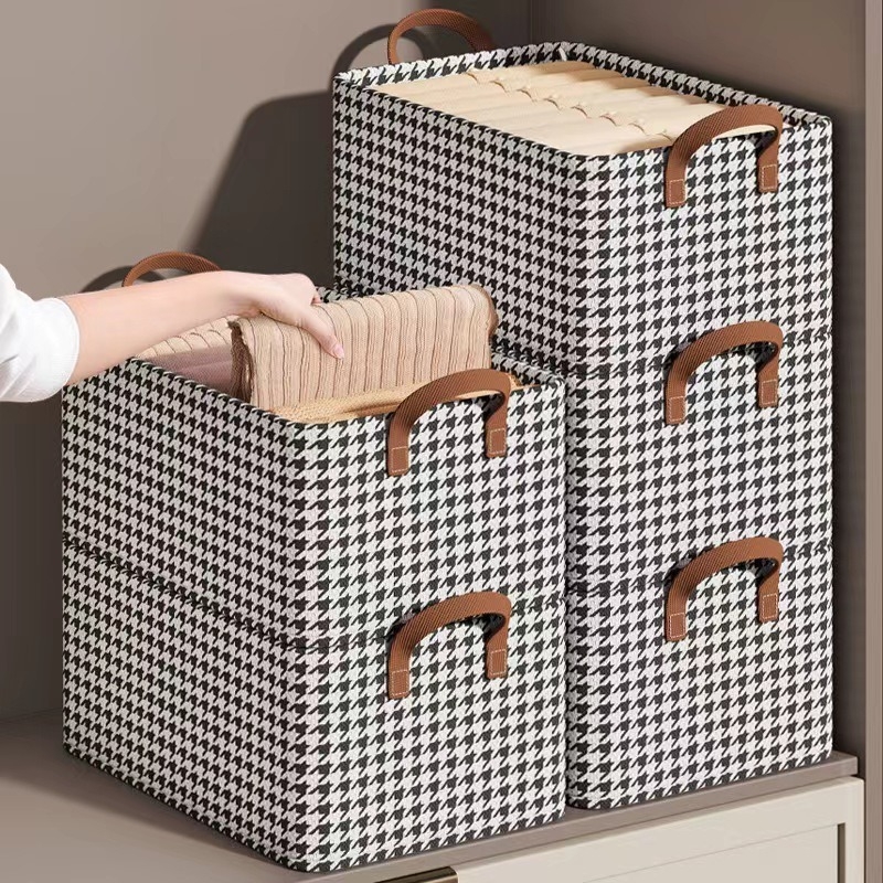 Cutie de depozitare pentru haine din material nețesut, pliabilă, cu separator detașabil