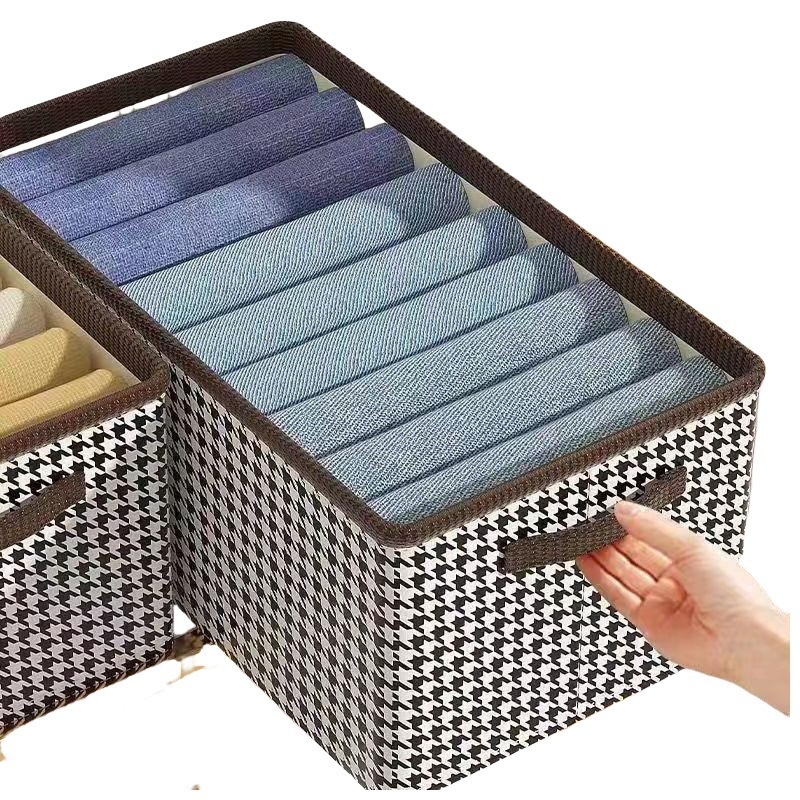 Cutie de depozitare pentru haine din material nețesut, pliabilă, cu separator detașabil