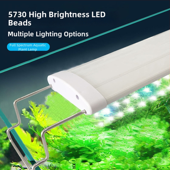 Lebao Fish LED svjetiljka za akvarij – četiri reda LED perlica u okviru, cijeli spektar, 10W