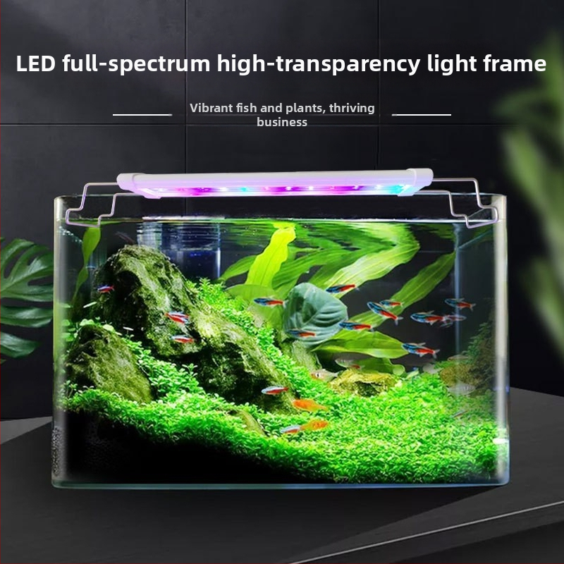 Lebao Fish LED svjetiljka za akvarij – četiri reda LED perlica u okviru, cijeli spektar, 10W