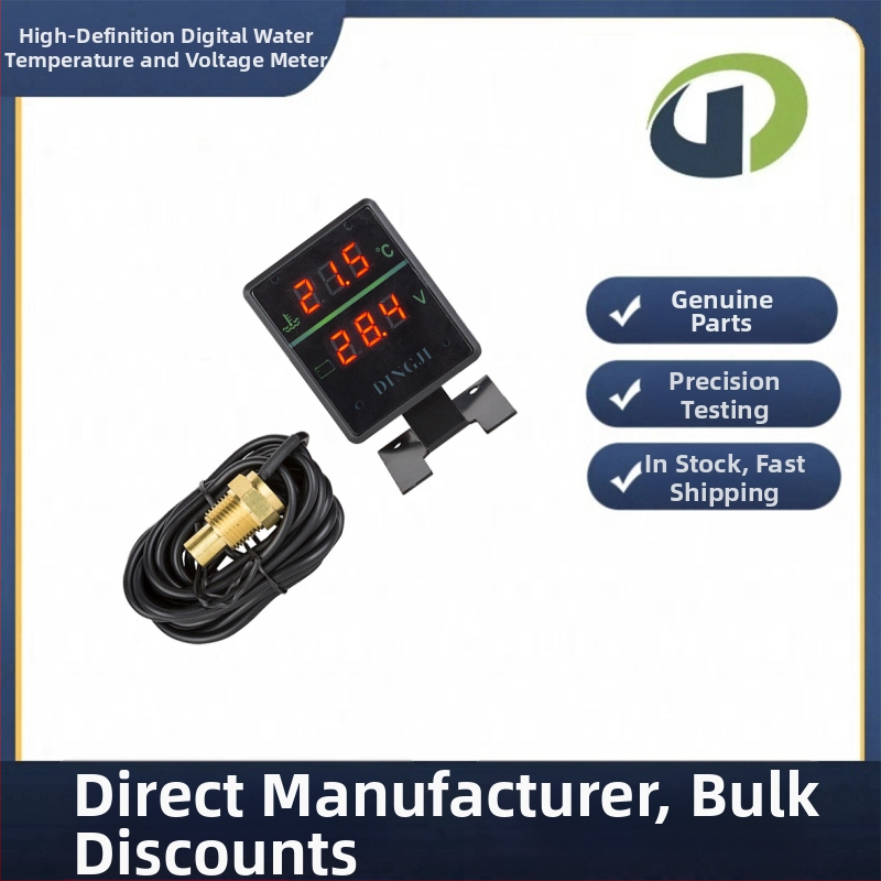 Automobilový merač s dvojitým zobrazením pre vodnú teplotu a napätie, plastové puzdro, štandardné napätie