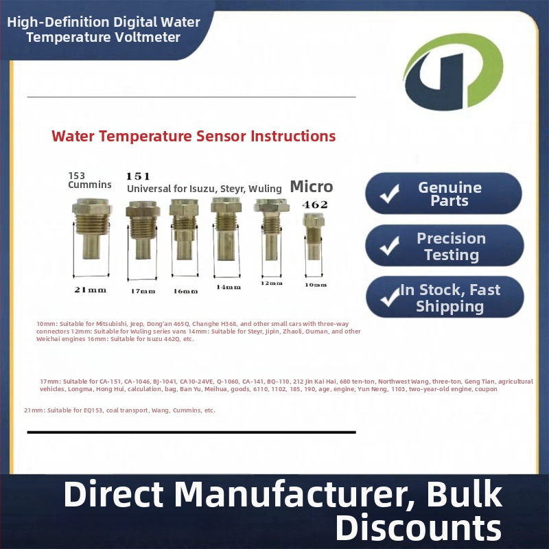 Automobilový merač s dvojitým zobrazením pre vodnú teplotu a napätie, plastové puzdro, štandardné napätie