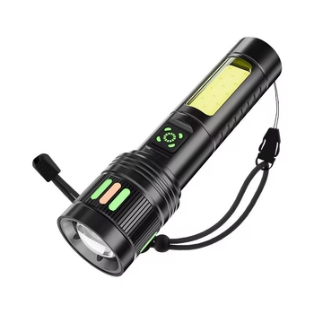 Hosszú hatótávolságú zseblámpa lézersugárral és oldalsó világítással (Alumíniumötvözet, 10W, 200–500 m hatótáv, 360° forgás)