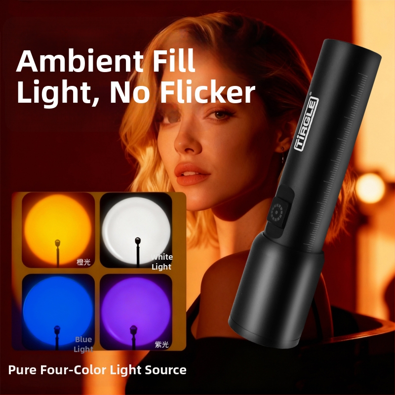 Külső használatra szolgáló változtatható fókuszú kézi zseblámpa | 5W LED, USB-töltéses 1500 mAh akkumulátor, 360° forgás, hatótáv 100–200 m