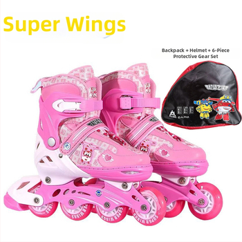 Role skates u crtani stil s osam kotača, LED treperenje i zaštitnici za vezice
