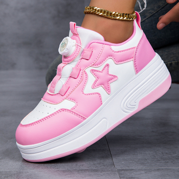 Heelys tenisice s rotirajućom kopčom i uzorkom zvijezda, PU kotači, dizajn u jednom redu, univerzalno za sve spolove