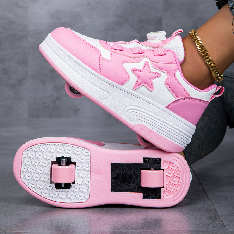 Heelys tenisice s rotirajućom kopčom i uzorkom zvijezda, PU kotači, dizajn u jednom redu, univerzalno za sve spolove