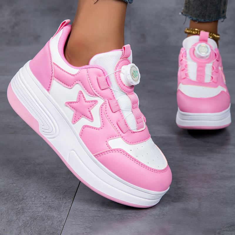Heelys tenisice s rotirajućom kopčom i uzorkom zvijezda, PU kotači, dizajn u jednom redu, univerzalno za sve spolove