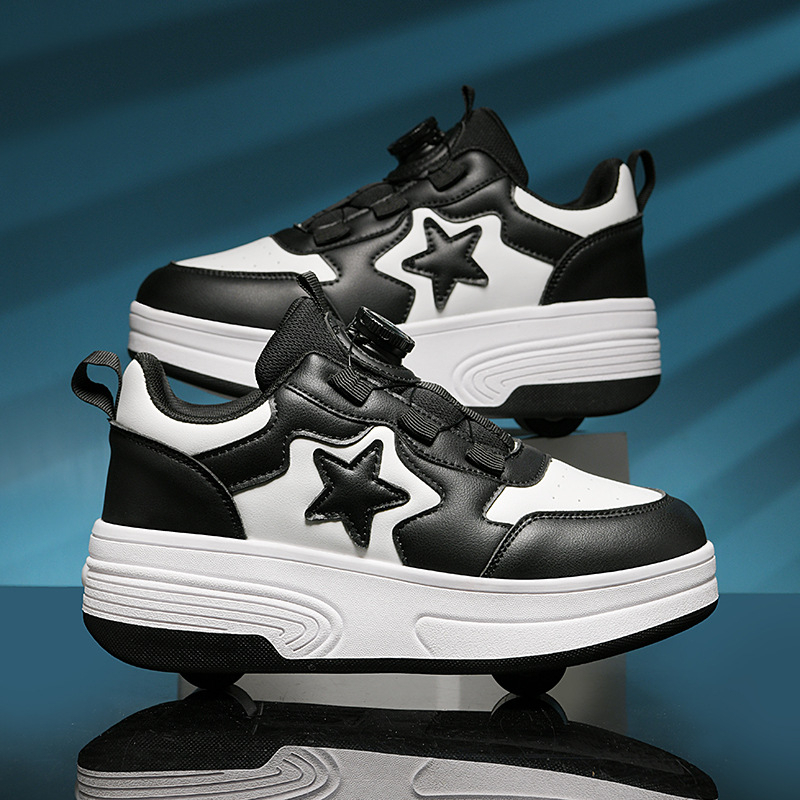 Heelys tenisice s rotirajućom kopčom i uzorkom zvijezda, PU kotači, dizajn u jednom redu, univerzalno za sve spolove
