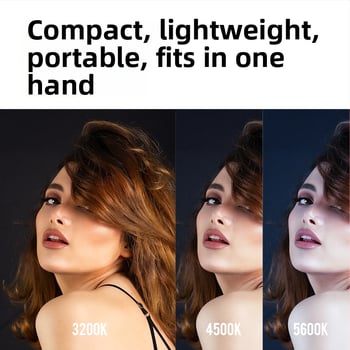 BL06 RGB LED kitöltő fény, hordozható fotózás világítás, 6W, USB 5V 1A, beépített akkumulátor