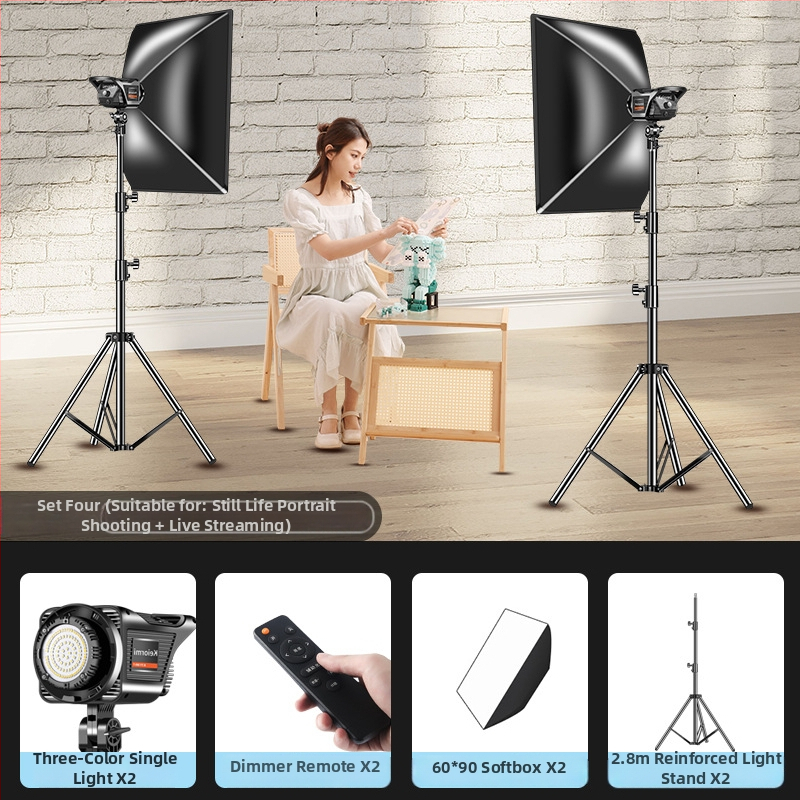 Profesionálne osvetlenie pre fotografovanie pre živé vysielanie | 100W LED, hlava E14, 110V, stmievateľné