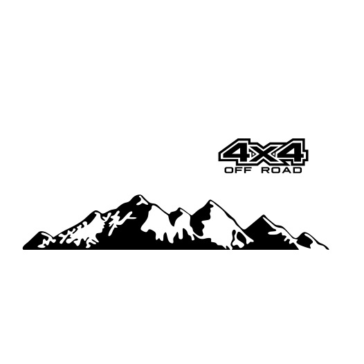 Naljepnice za karoseriju automobila: off-road 4x4 planinski grafički uzorak, PVC samoljepljive, geometrijski uzorak, prilagodljiv skup