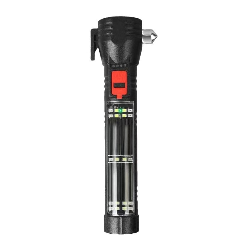 Automobilska višenamjenska LED svjetiljka s COB LED, solarno napajanje i ručni generator, čekić za razbijanje stakla, 1800 mAh baterija