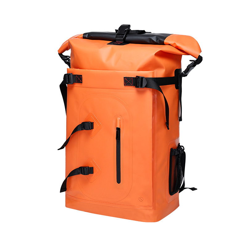 Vanjska vodena torba s višeslojnom dizajnom, kapacitet 40L, PVC materijal, poliester tkanina, unisex, jednostavan stil, otisnuto logo, pogodna za rekreaciju, plažu, kampiranje, planinarenje, rafting, plivanje i ronjenje