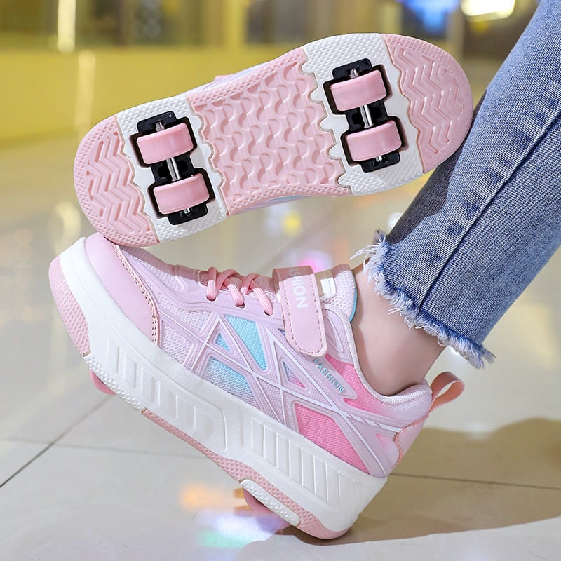 Yitu dječje tenisice s četiri kotača – Heelys, PU kotači, prozračnost, LED svjetla