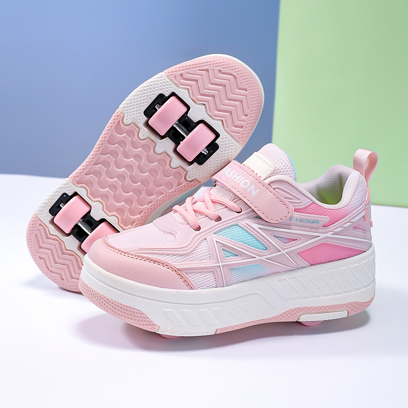 Yitu dječje tenisice s četiri kotača – Heelys, PU kotači, prozračnost, LED svjetla