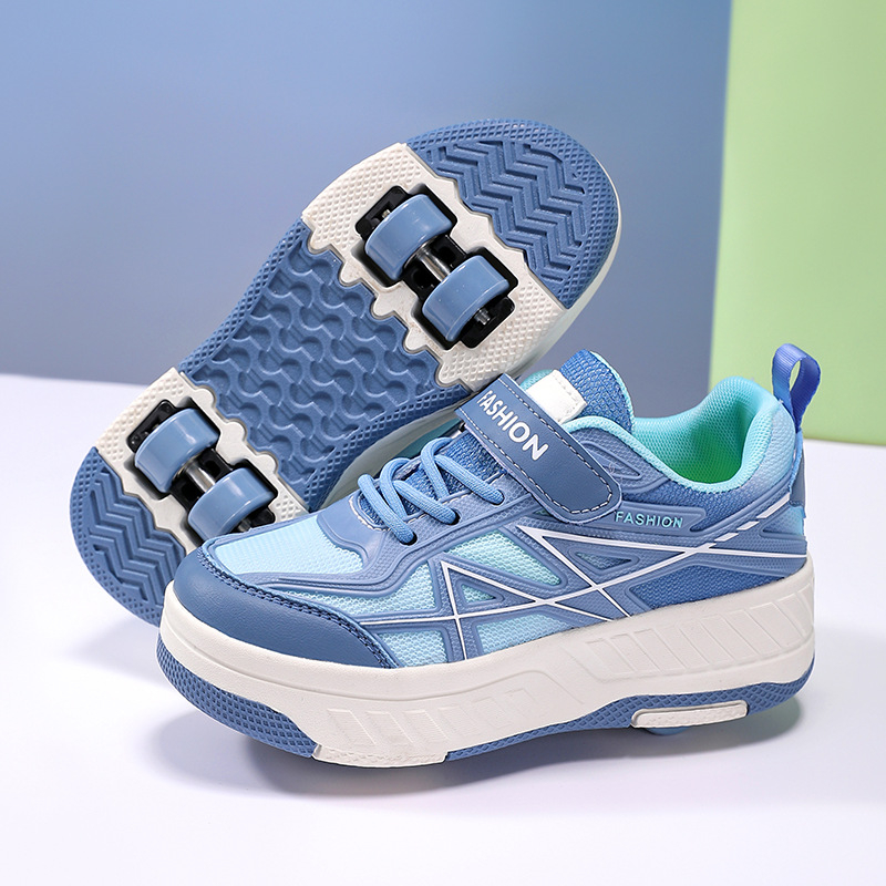 Yitu dječje tenisice s četiri kotača – Heelys, PU kotači, prozračnost, LED svjetla
