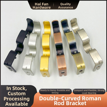 Držiak na závesový rod – dvojito zakrivený, kov, moderný minimalistický štýl, vhodný pre všetky typy závesov