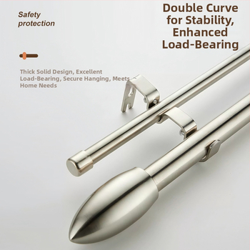 Držiak na závesový rod – dvojito zakrivený, kov, moderný minimalistický štýl, vhodný pre všetky typy závesov