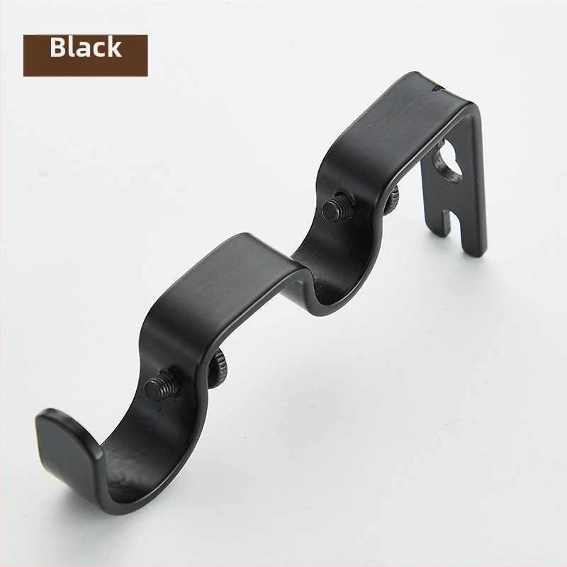 Držiak na závesový rod – dvojito zakrivený, kov, moderný minimalistický štýl, vhodný pre všetky typy závesov