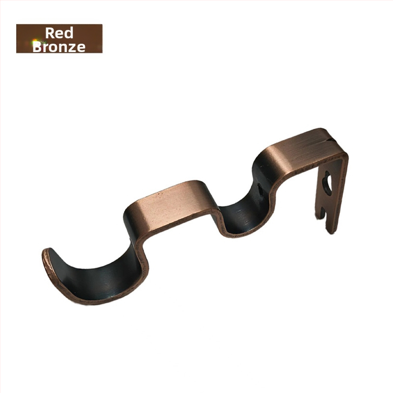 Držiak na závesový rod – dvojito zakrivený, kov, moderný minimalistický štýl, vhodný pre všetky typy závesov