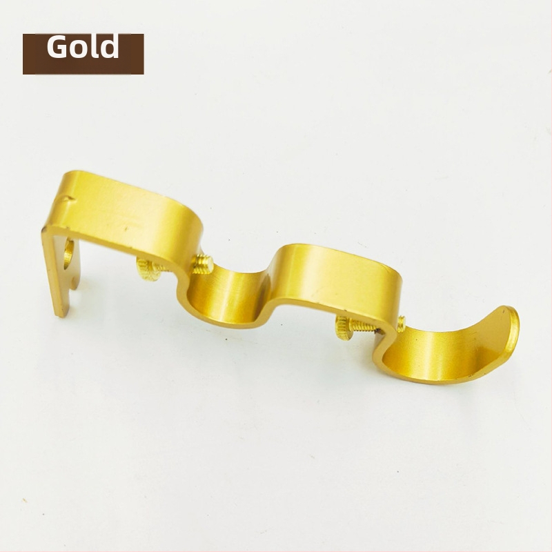 Držiak na závesový rod – dvojito zakrivený, kov, moderný minimalistický štýl, vhodný pre všetky typy závesov