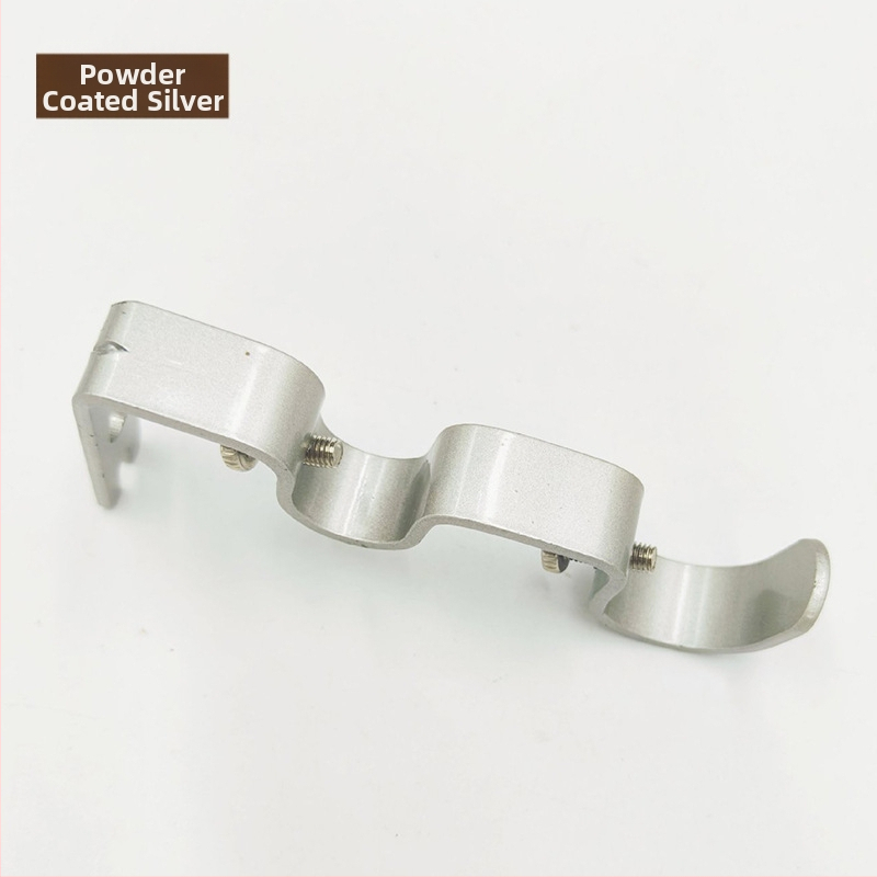 Držiak na závesový rod – dvojito zakrivený, kov, moderný minimalistický štýl, vhodný pre všetky typy závesov