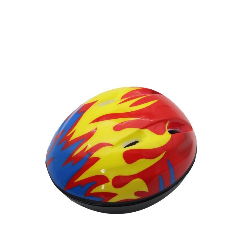 Κράνος ποδηλασίας για παιδιά με μοτίβο φλόγας, αφρός φυσαλίδων, unisex, κατάλληλο για παιδιά