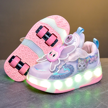 Rolarske tenisice za djevojčice - s dva PU kotača, Beautiful danqing Heelys